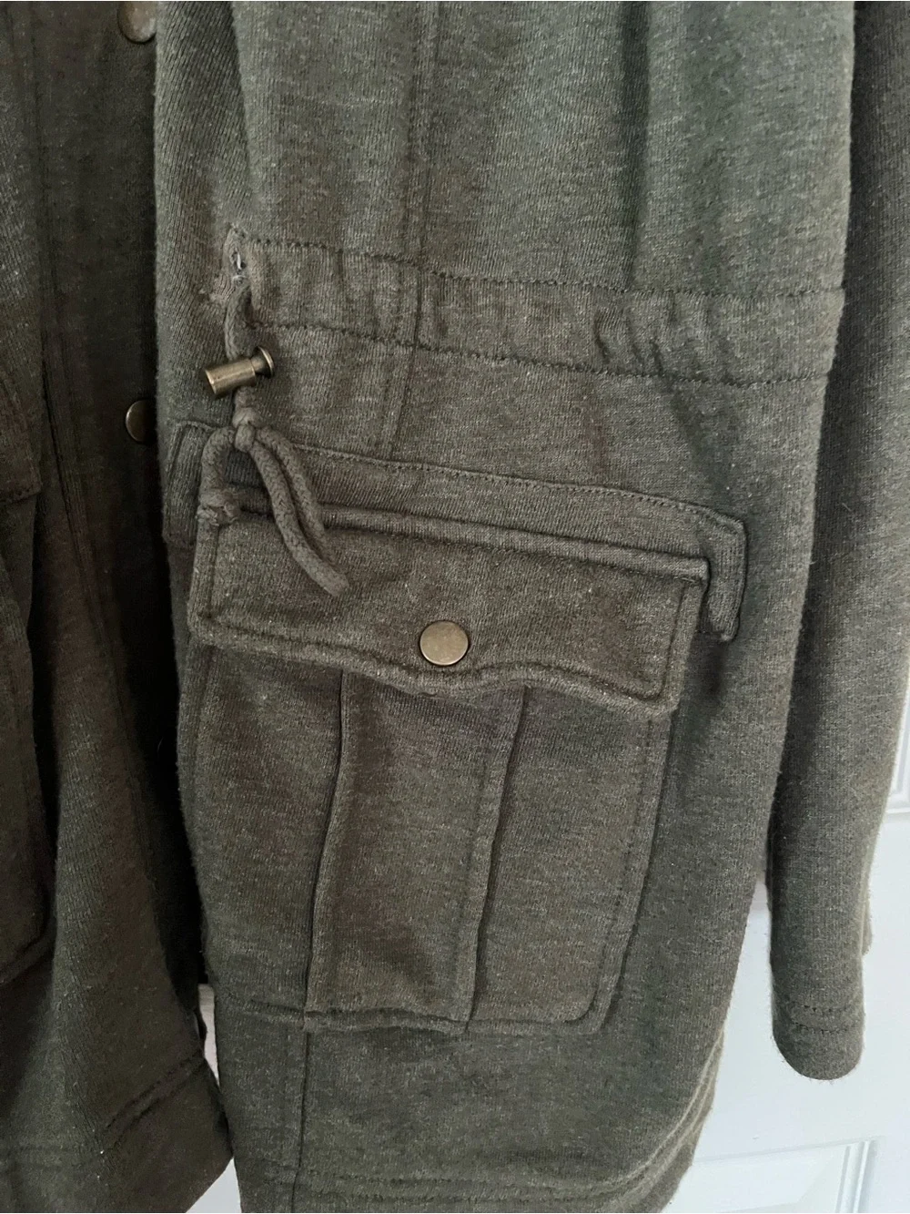 torrid Sz2 (2X) Dark Olive Drawstring Waist Utility Jacket